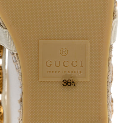 Gucci Canvas Crystal Embellished Espadrilles 36.5 Great White 8 of 9