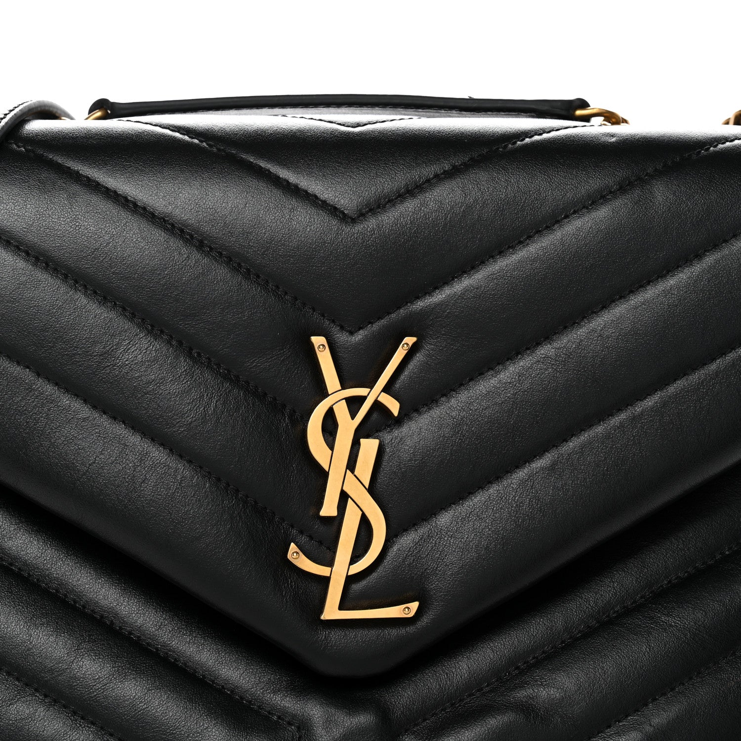 Saint Laurent Calfskin Y Quilted Monogram Medium Loulou Chain Satchel Black 8 of 11