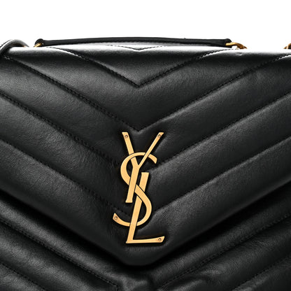 Saint Laurent Calfskin Y Quilted Monogram Medium Loulou Chain Satchel Black 8 of 11