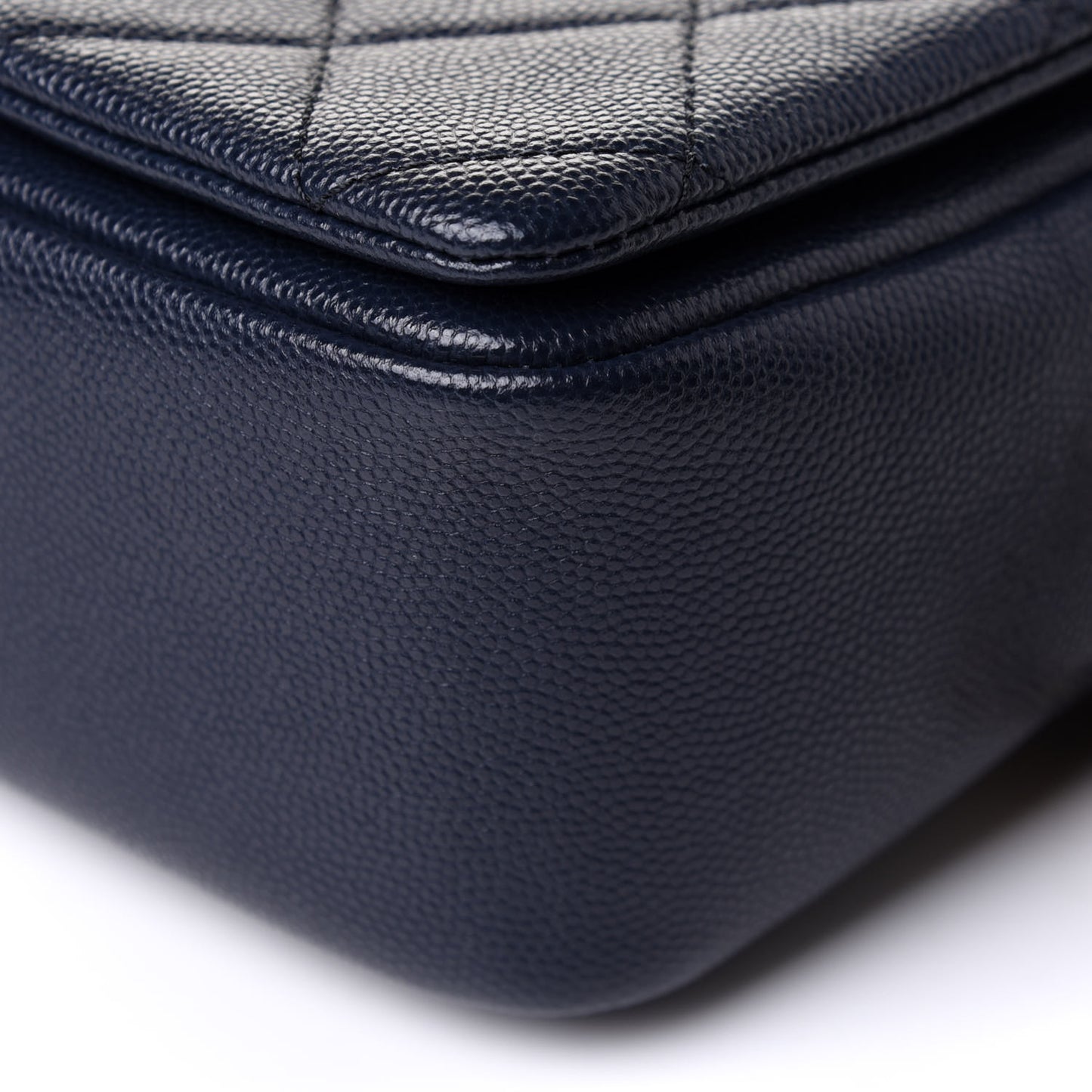 Caviar Quilted Small Fashion Therapy Flap Bag Navy Blue