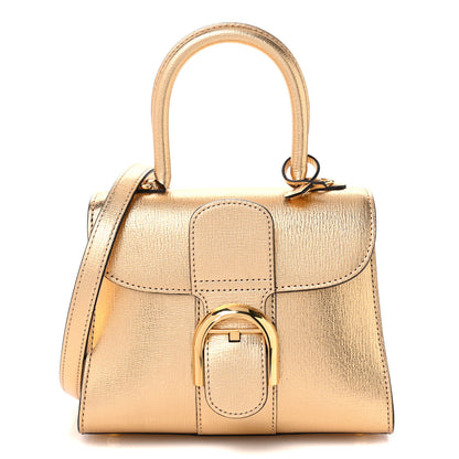 Delvaux Metallic Goatskin Mini Brillant Satchel  Gold 1 of 10