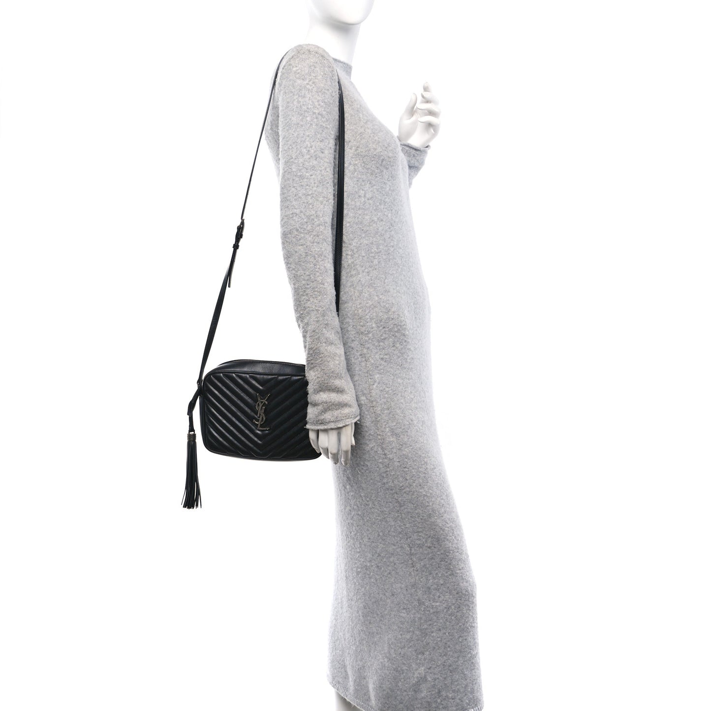 Calfskin Matelasse Monogram Lou Camera Bag Black