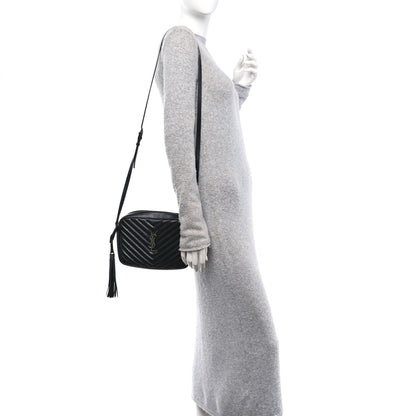 Saint Laurent Calfskin Matelasse Monogram Lou Camera Bag Black 2 of 10