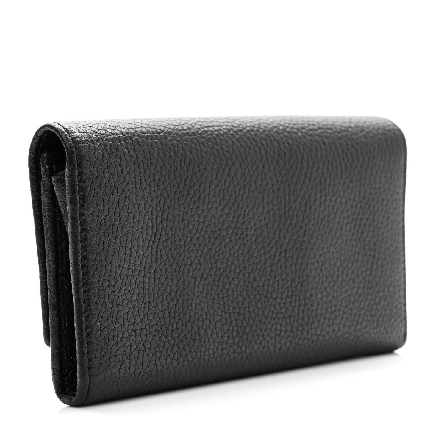 Pebbled Calfskin Large Soho Continental Wallet Black