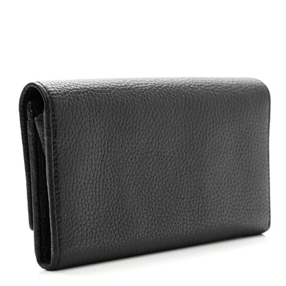 Gucci Pebbled Calfskin Large Soho Continental Wallet Black 3 of 7