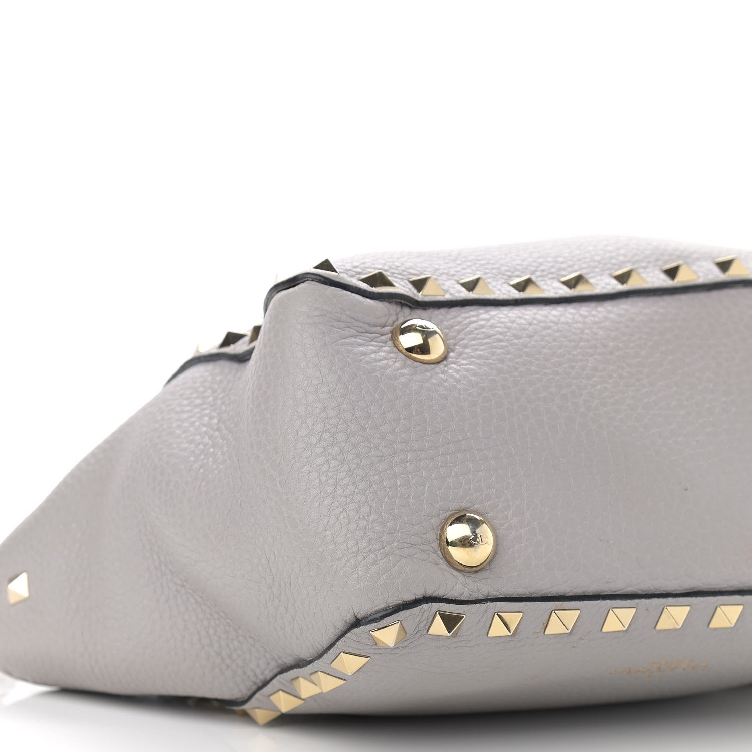 Valentino Garavani Grained Calfskin Mini Rockstud Tote Pastel Grey 8 of 10