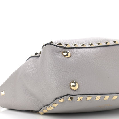 Valentino Garavani Grained Calfskin Mini Rockstud Tote Pastel Grey 8 of 10