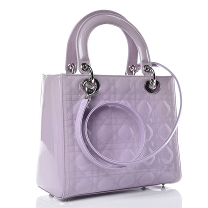 Christian Dior Patent Cannage Medium Lady Dior Lilac 6 of 12