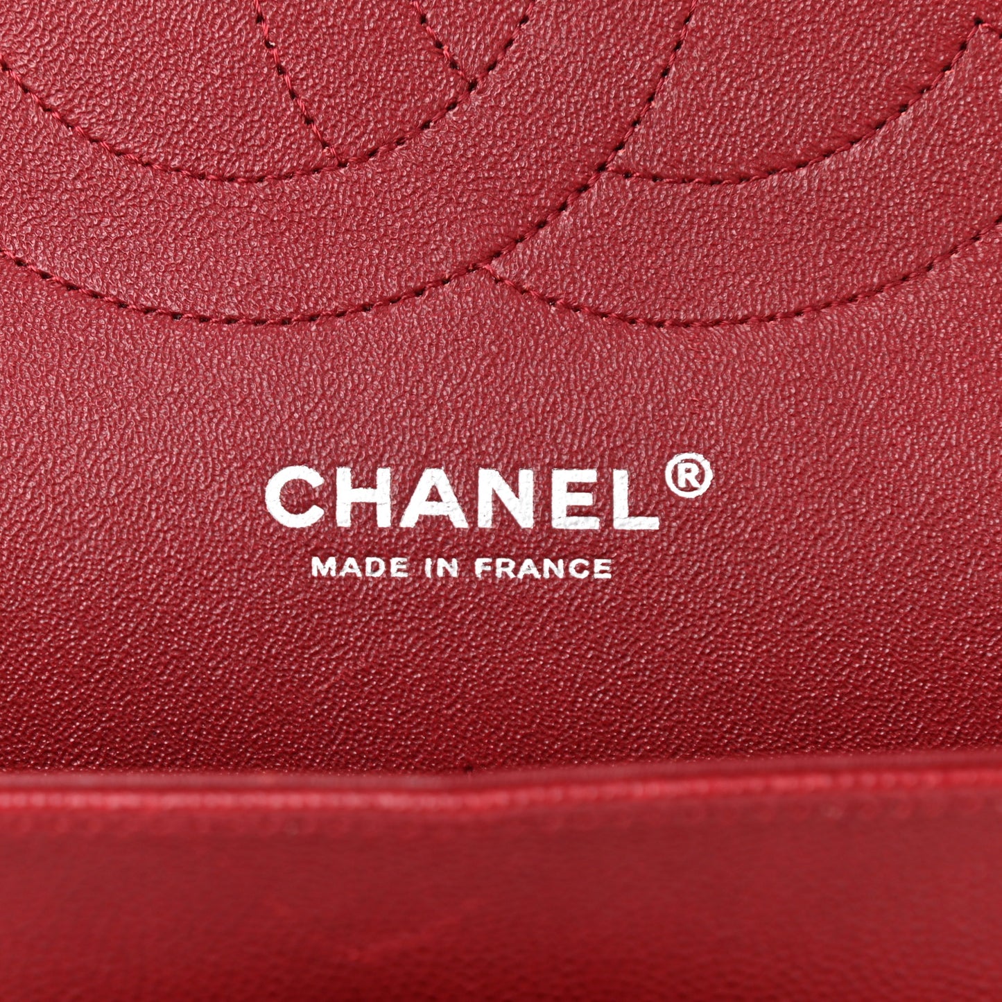 Caviar Quilted Jumbo Double Flap Dark Red