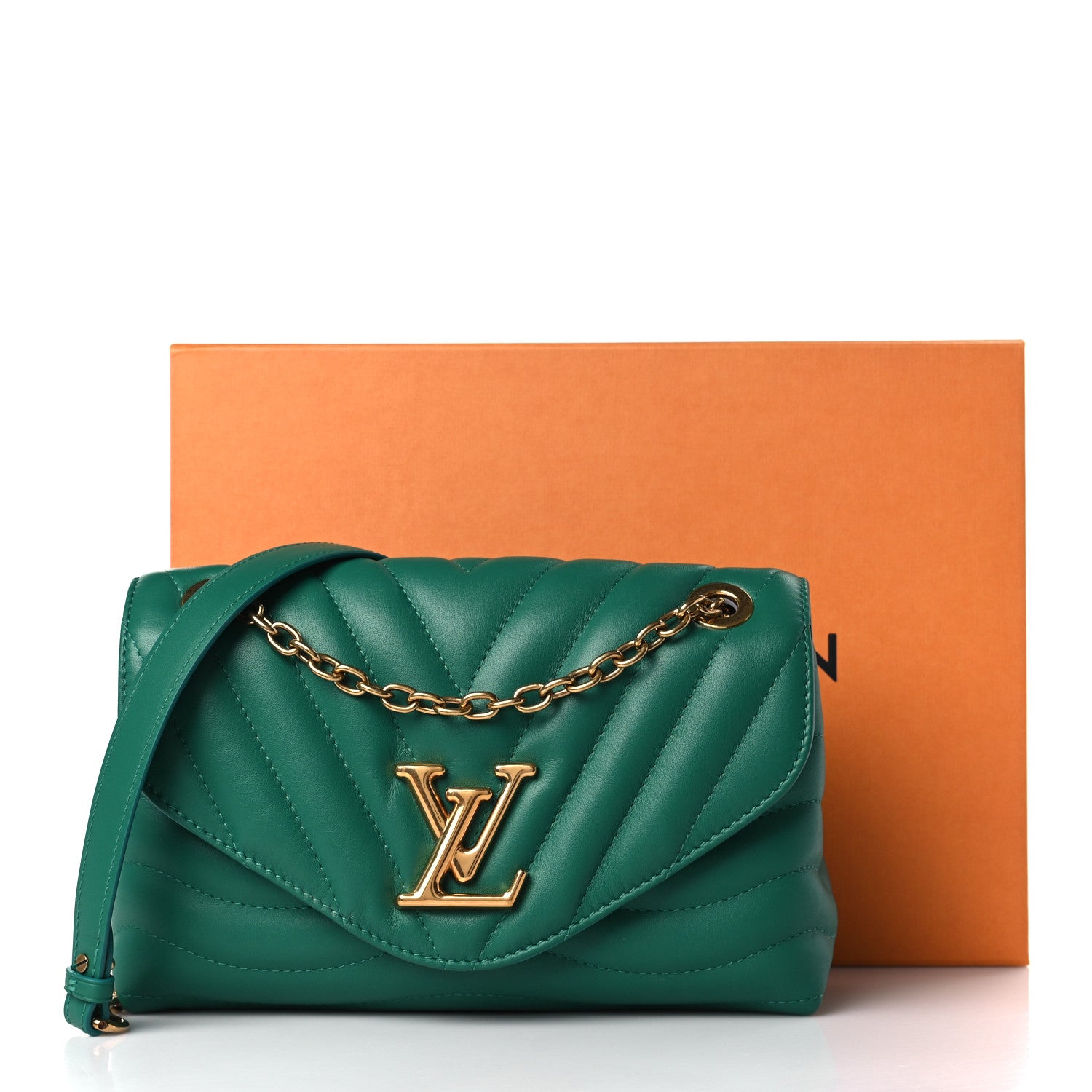 Louis Vuitton Calfskin New Wave Chain Bag MM NM Emerald 9 of 9