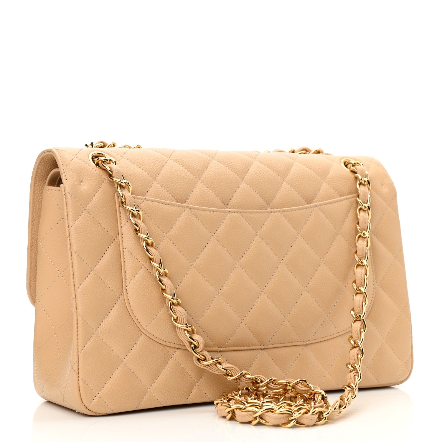 Chanel Caviar Quilted Jumbo Double Flap Beige 3 of 11