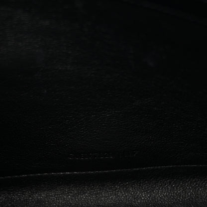 Saint Laurent Grain De Poudre Matelasse Chevron Monogram Chain Wallet Black 8 of 11