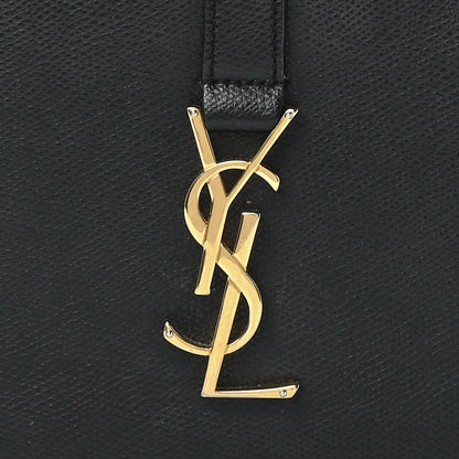 Saint Laurent Textured Calfskin Medium Classic Monogram Universite Bag Black 9 of 12
