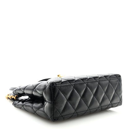 Chanel Shiny Aged Calfskin Quilted Nano Kelly Shopper Black 4 of 9