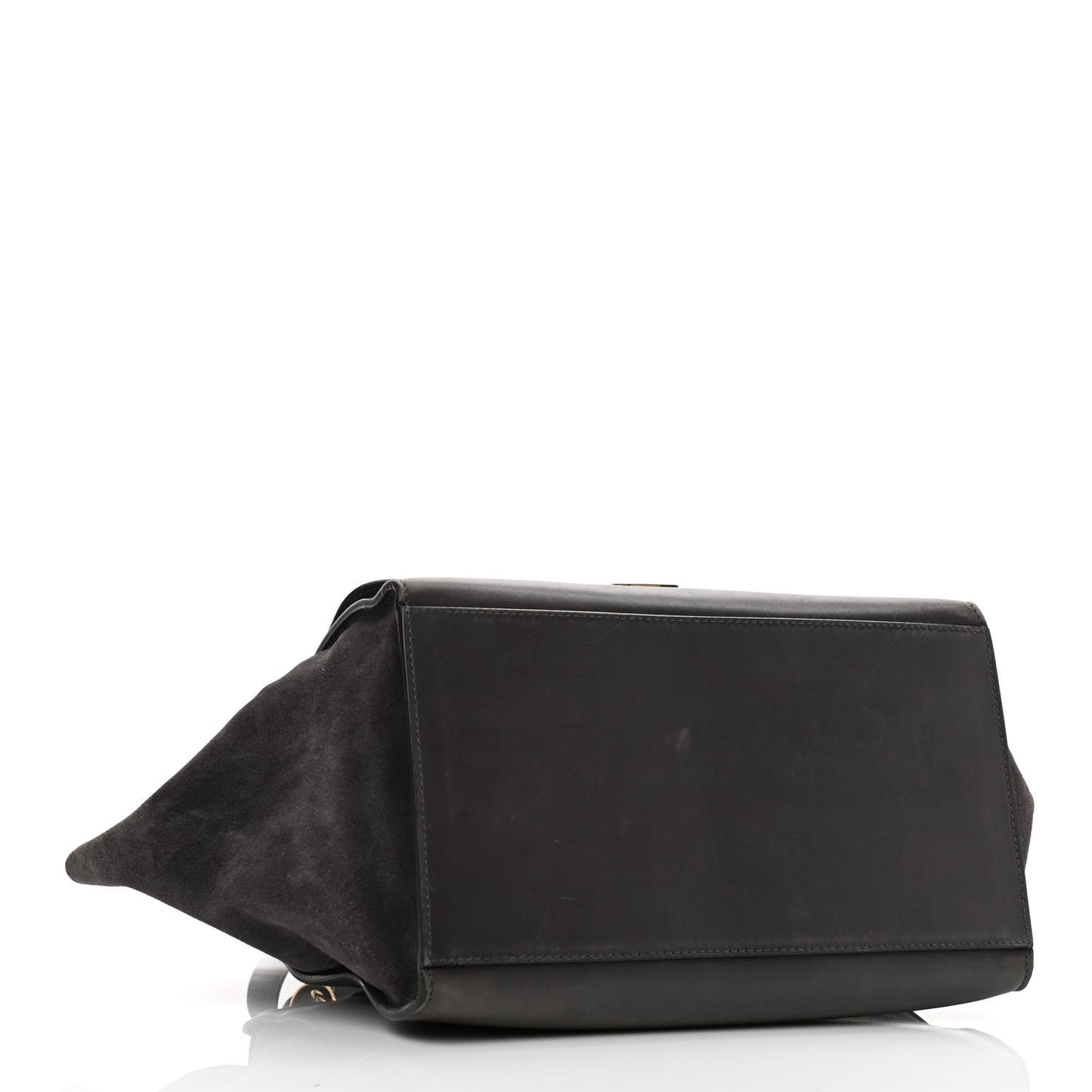 Smooth Calfskin Suede Medium Trapeze Grey