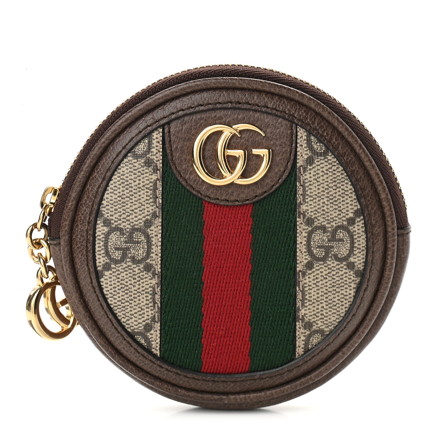 GG Supreme Monogram Web Ophidia Round Coin Purse Beige New Acero