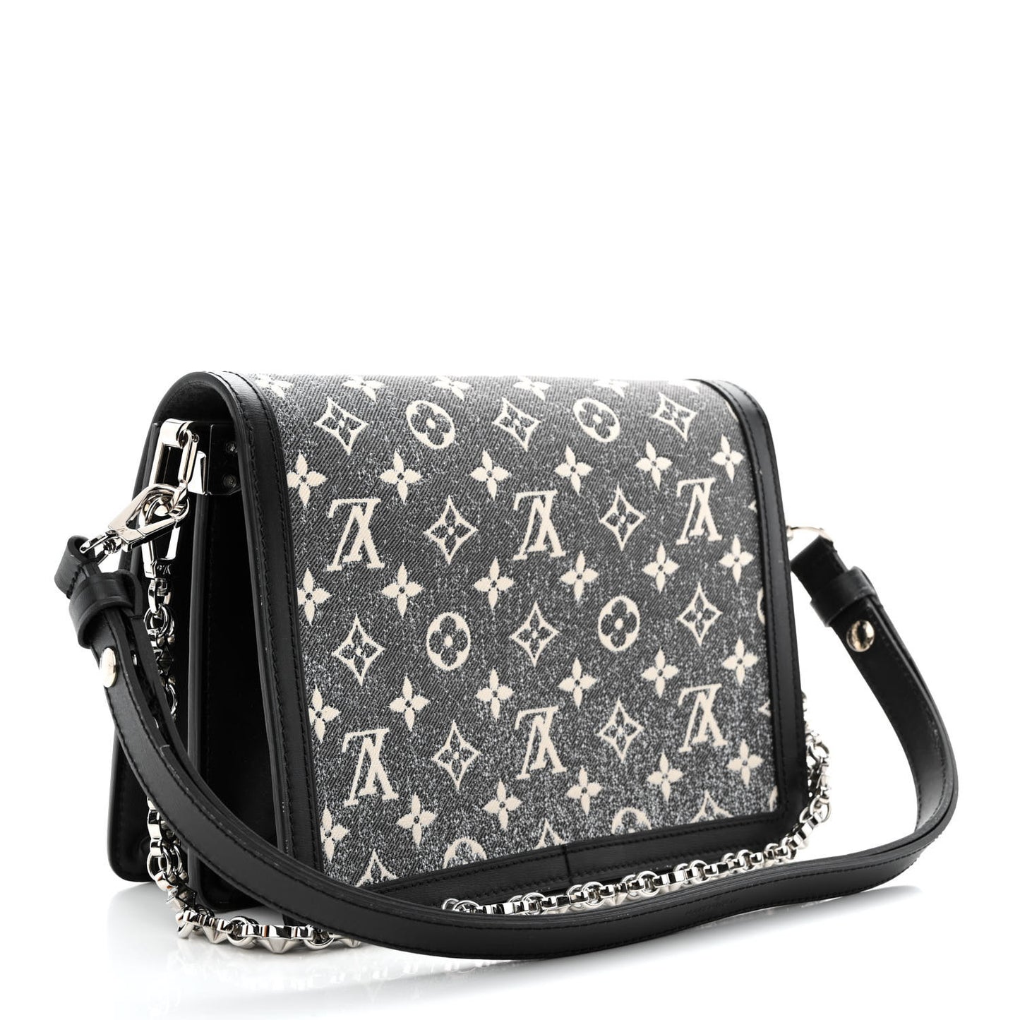 Denim Monogram Jacquard Dauphine MM Black