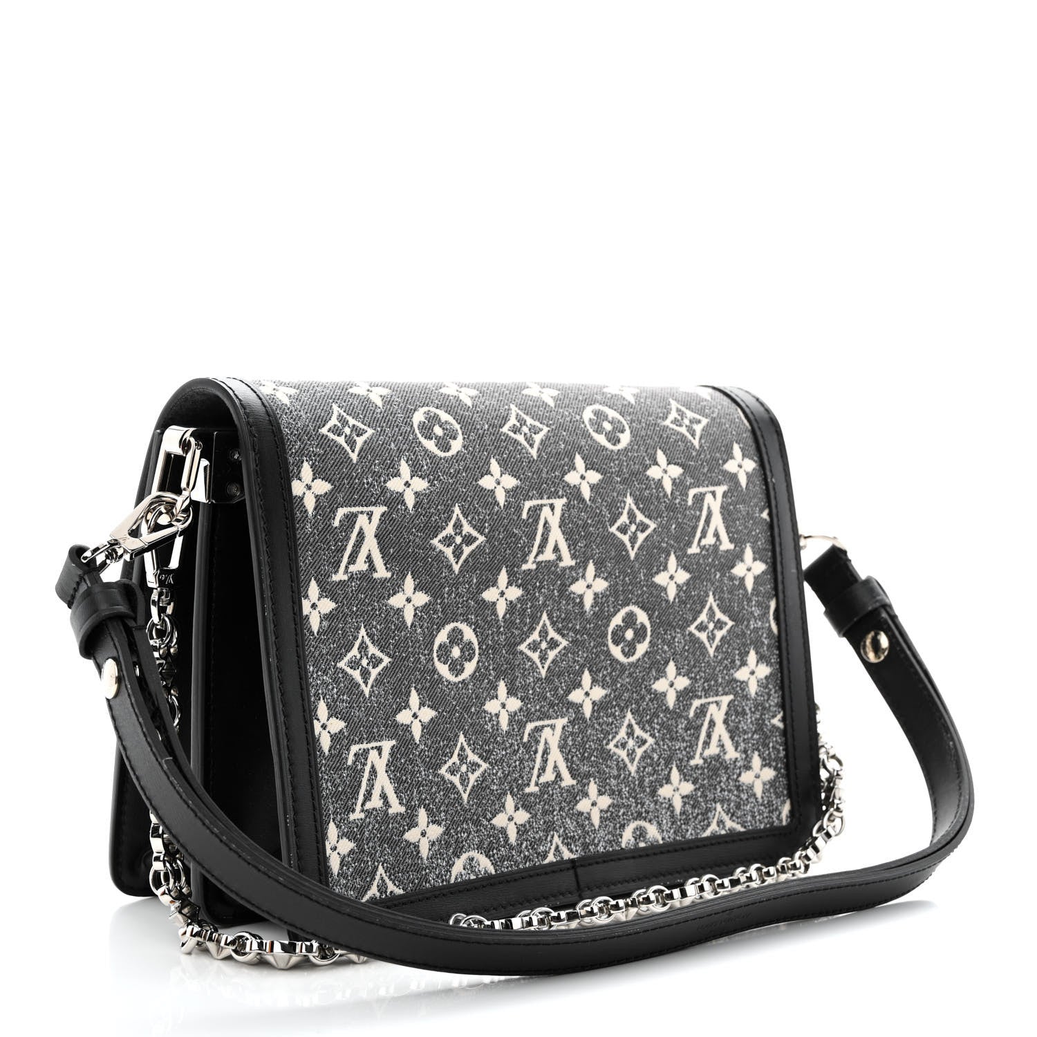 Louis Vuitton Denim Monogram Jacquard Dauphine MM Black 3 of 11