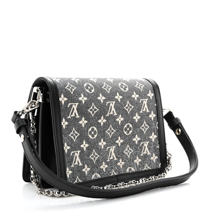 Louis Vuitton Denim Monogram Jacquard Dauphine MM Black 3 of 11