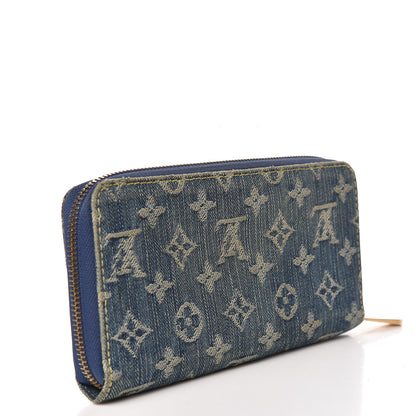 Louis Vuitton Monogram Denim Zippy Wallet Blue 3 of 11