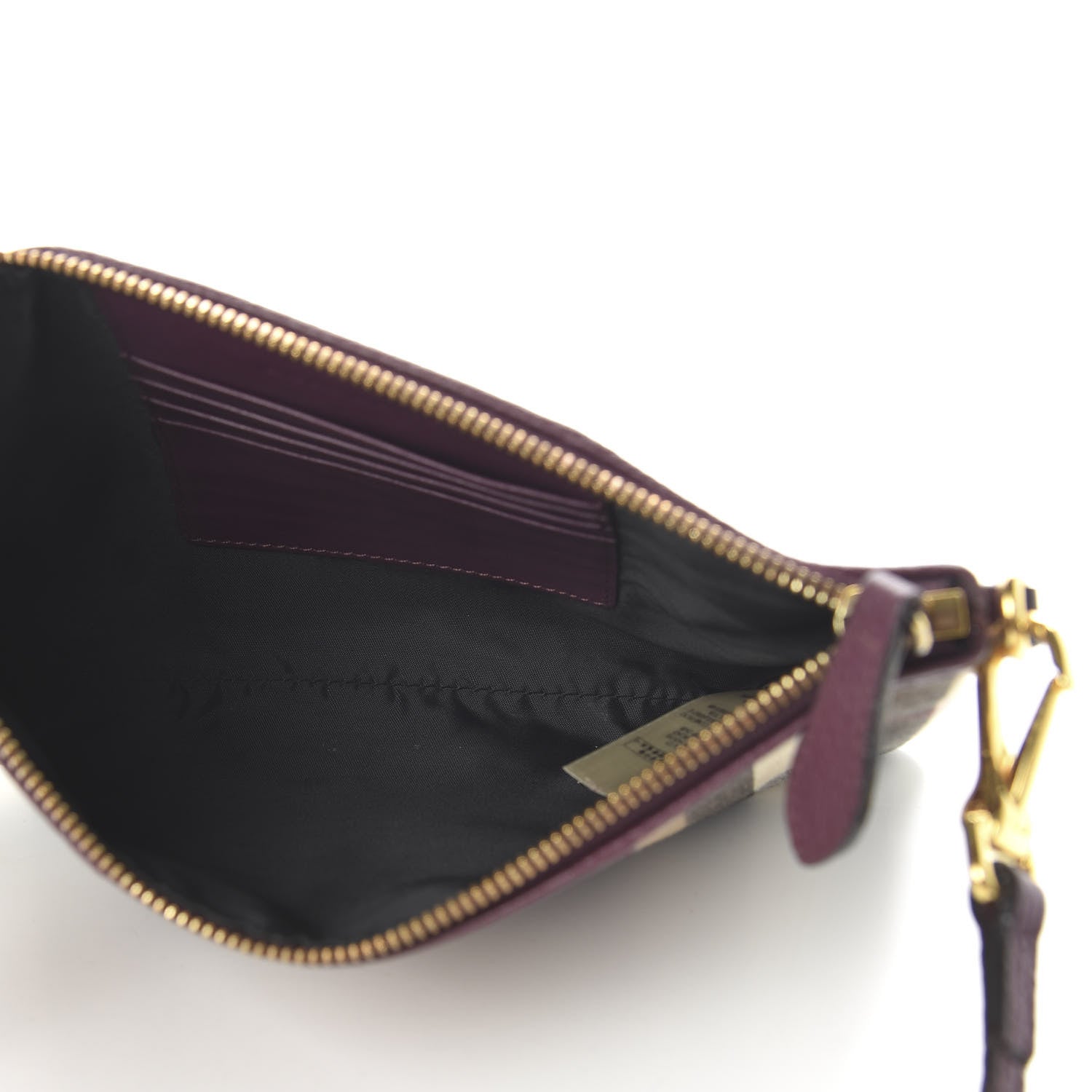 Burberry House Check Peyton Crossbody Clutch Bag Mahogany Red 5 of 9