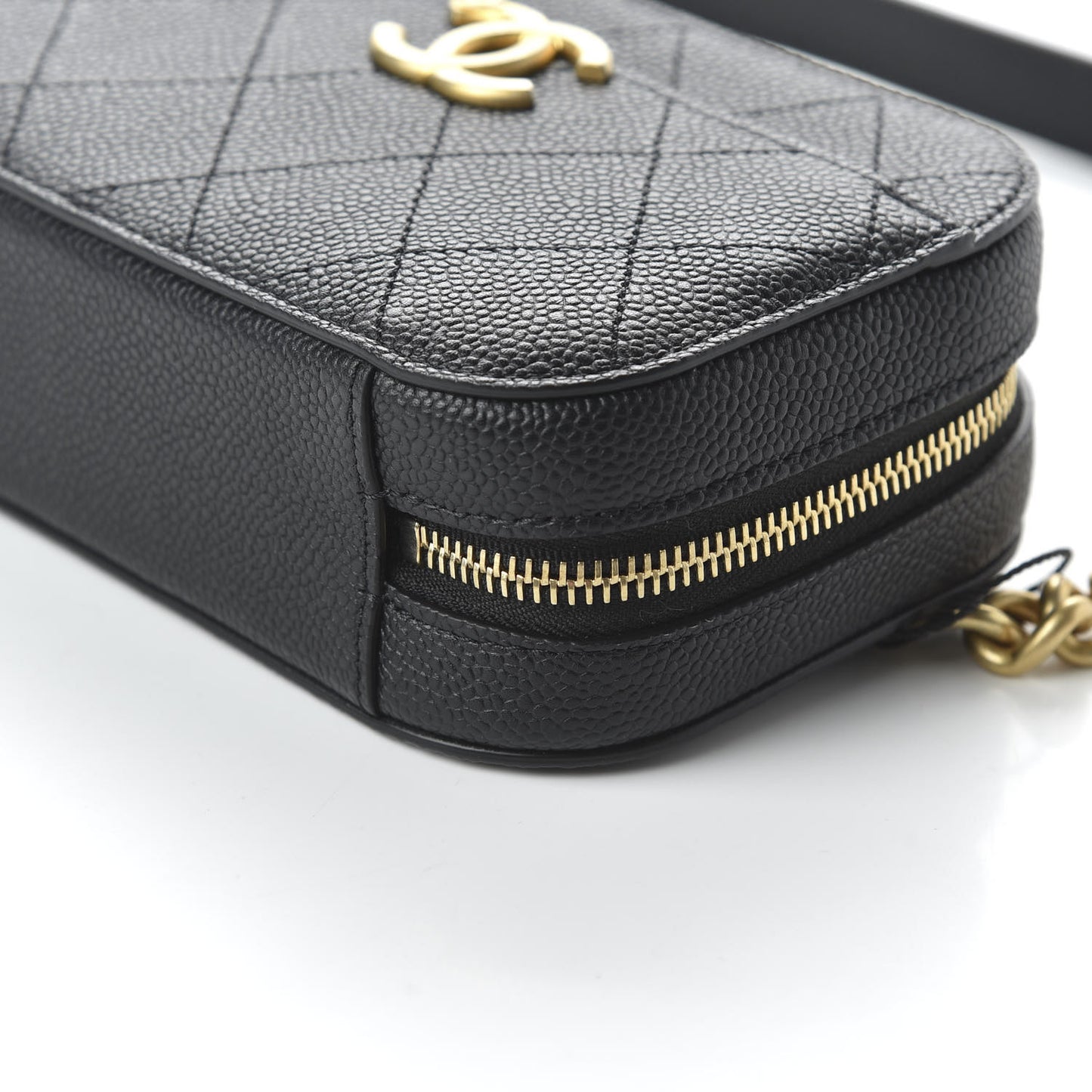 Caviar Stitched Waist Bag Black