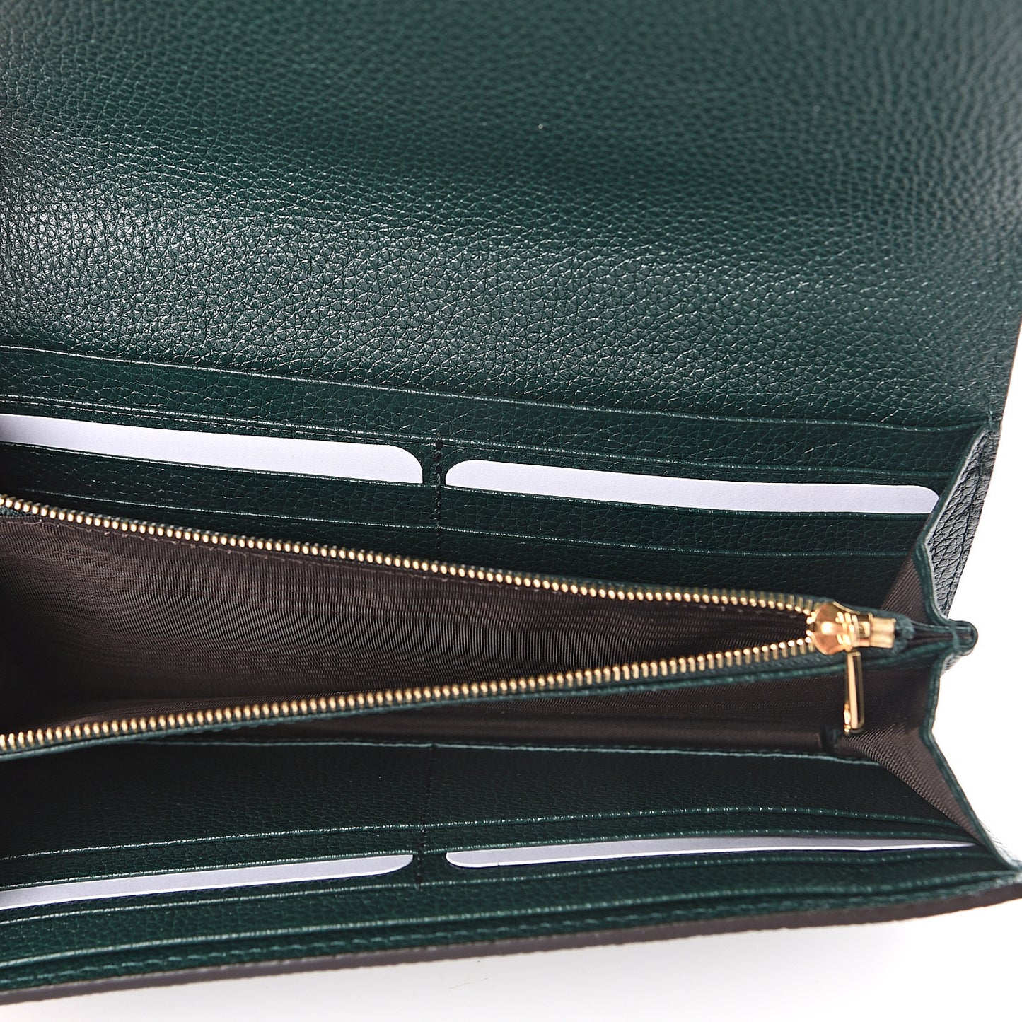 Grainy Calfskin Zumi Continental Wallet Vintage Green