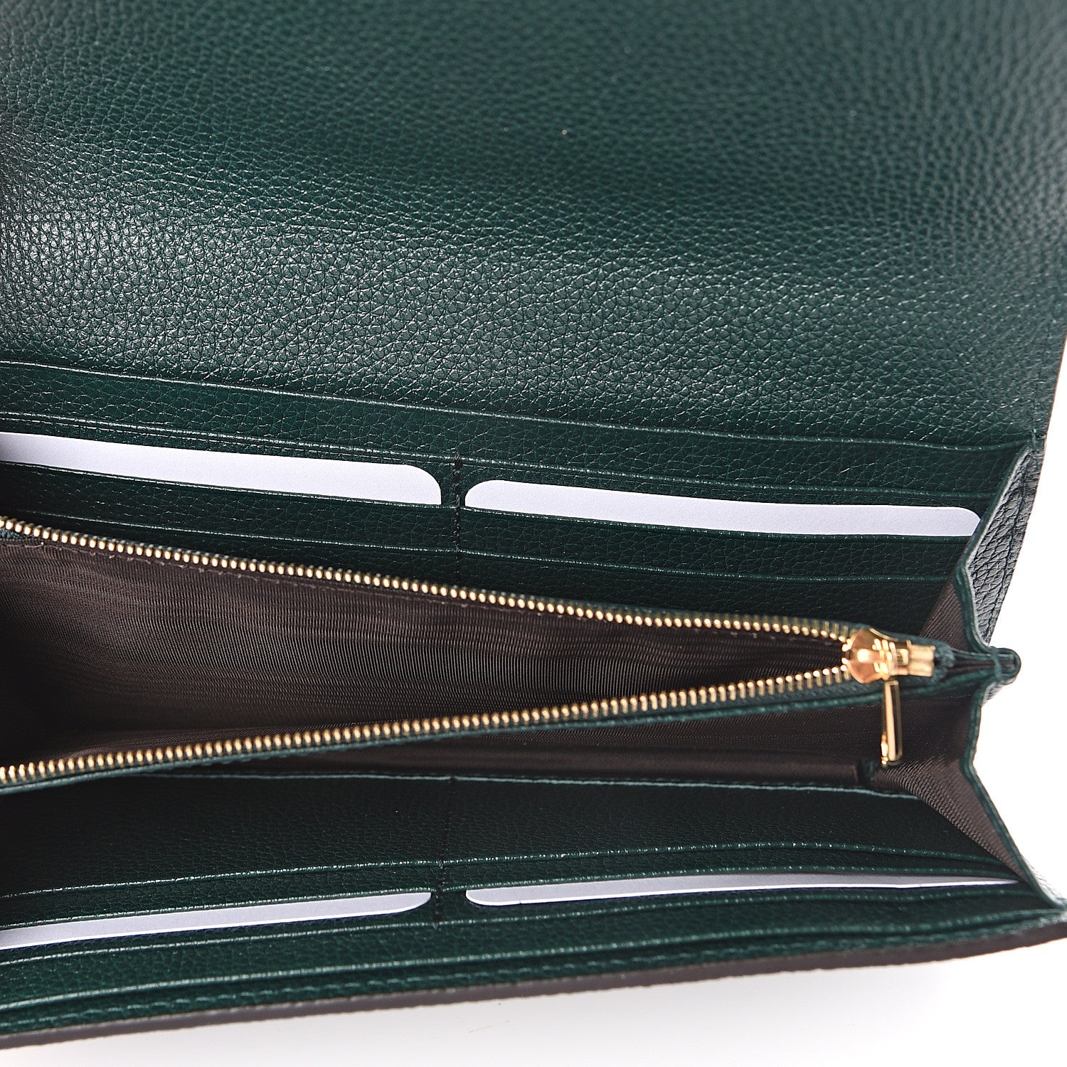 Gucci Grainy Calfskin Zumi Continental Wallet Vintage Green 4 of 5