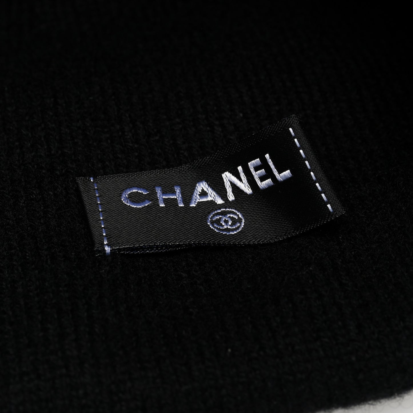 Cashmere CC Camellia Beanie Hat Black White