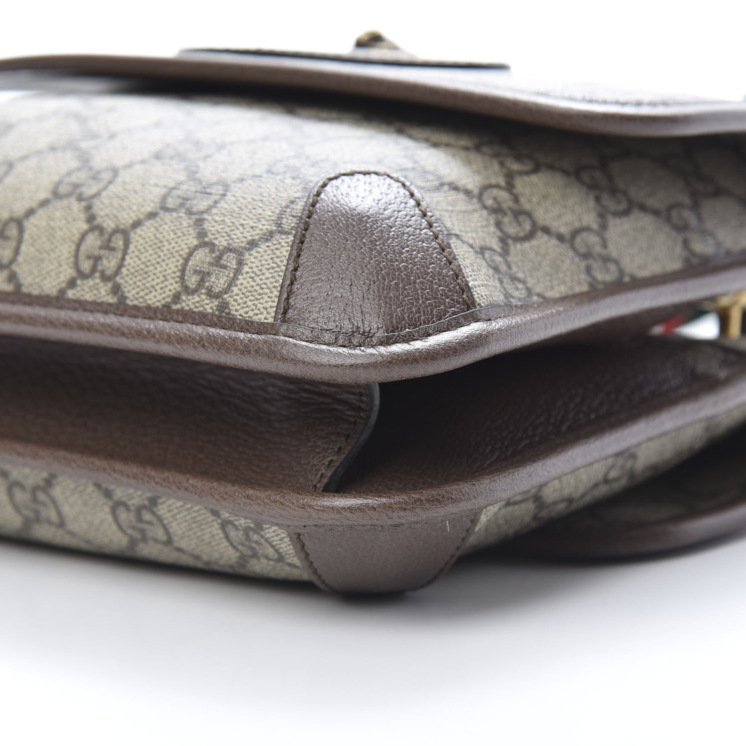 Gucci GG Supreme Monogram Web Small Neo Vintage Double Flap Messenger Bag Beige New Acero 12 of 12