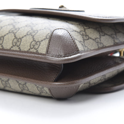 Gucci GG Supreme Monogram Web Small Neo Vintage Double Flap Messenger Bag Beige New Acero 12 of 12