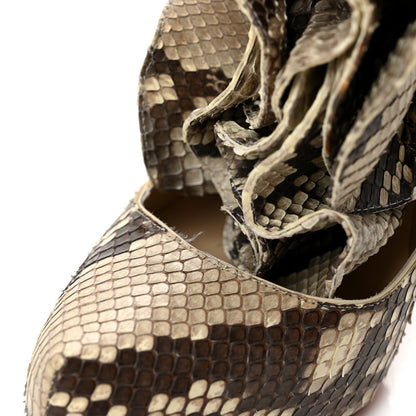 Christian Louboutin Snakeskin Ruffle 120 Pumps 39 Roccia 9 of 9
