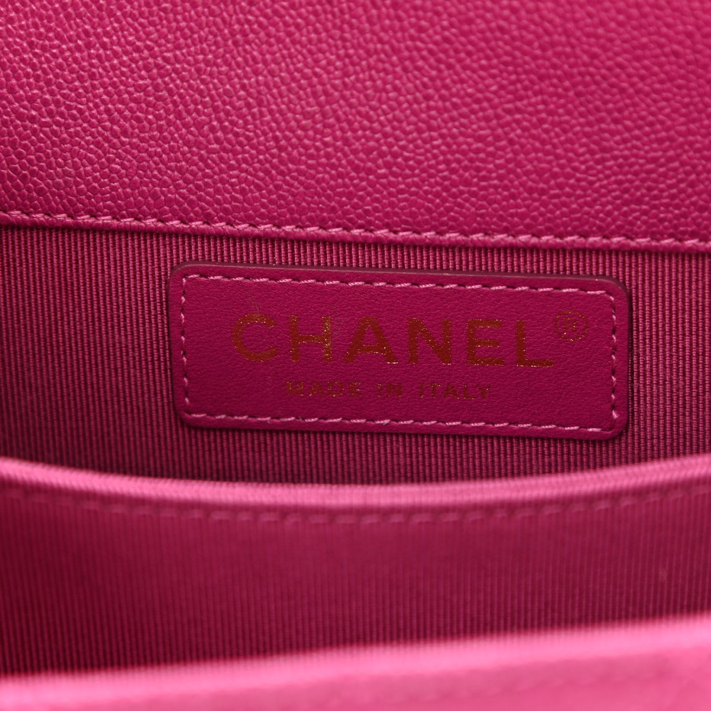 Caviar Quilted North South Boy Flap Fuchsia