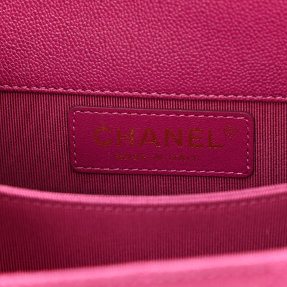 Chanel Caviar Quilted North South Boy Flap Fuchsia 6 of 8