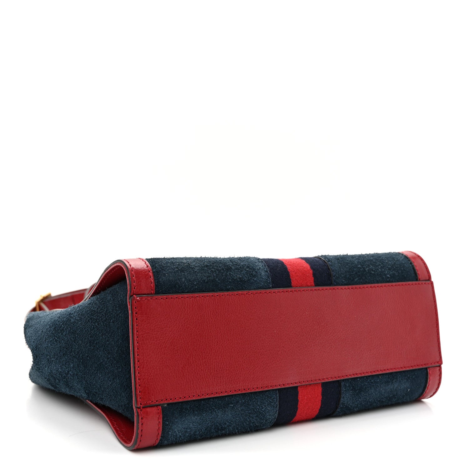 Gucci Suede Calfskin Web Small Ophidia Tote Bag New Blue Romantic Cherry 4 of 10
