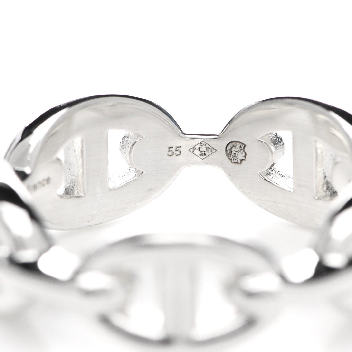 Sterling Silver PM Chaine d'Ancre Enchainee Band Ring 55 7.25
