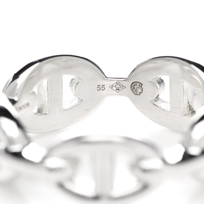 Hermes Sterling Silver PM Chaine d'Ancre Enchainee Band Ring 55 7.25 6 of 7