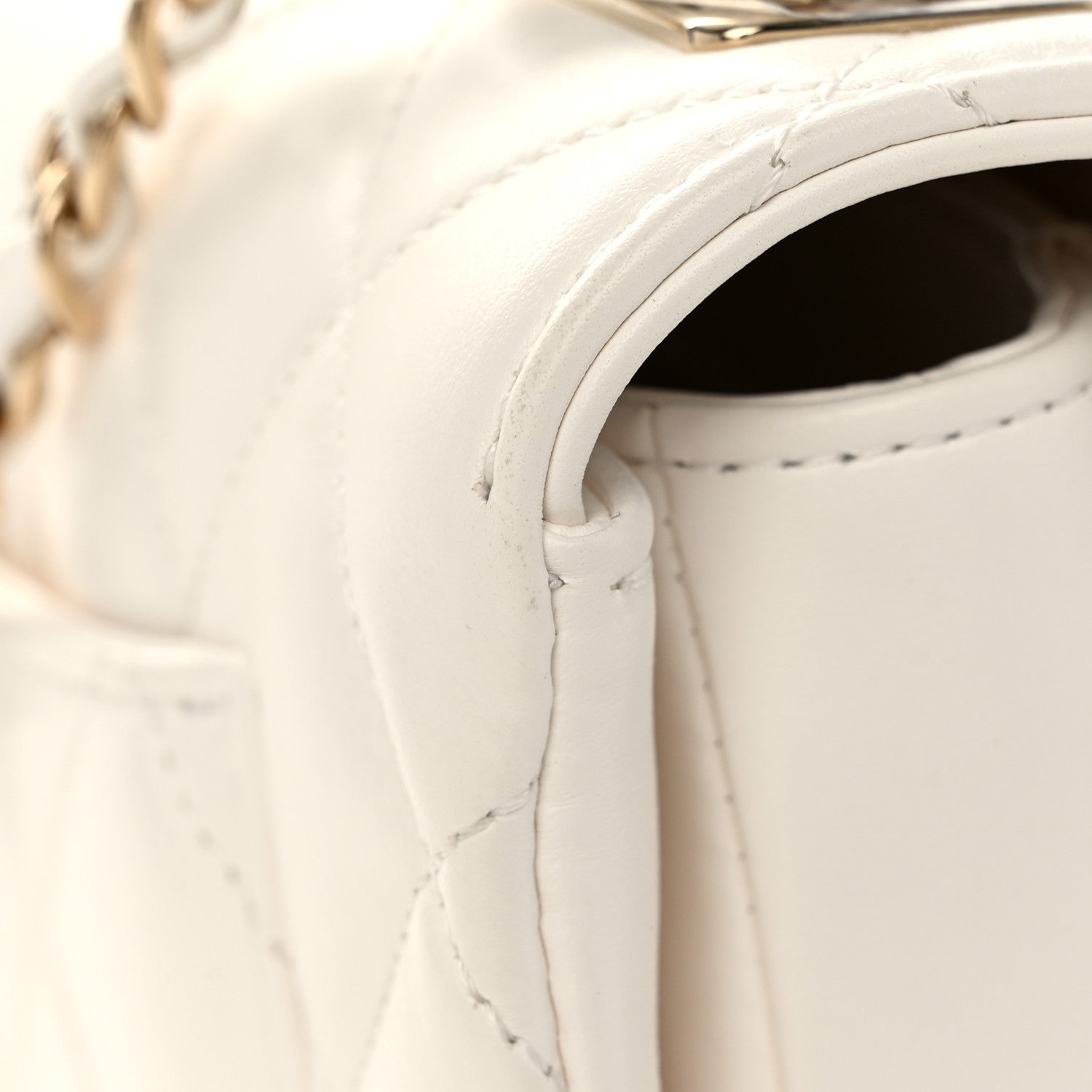 Chanel Lambskin Quilted Small Trendy Chain CC Flap Dual Handle Bag White 12 of 13
