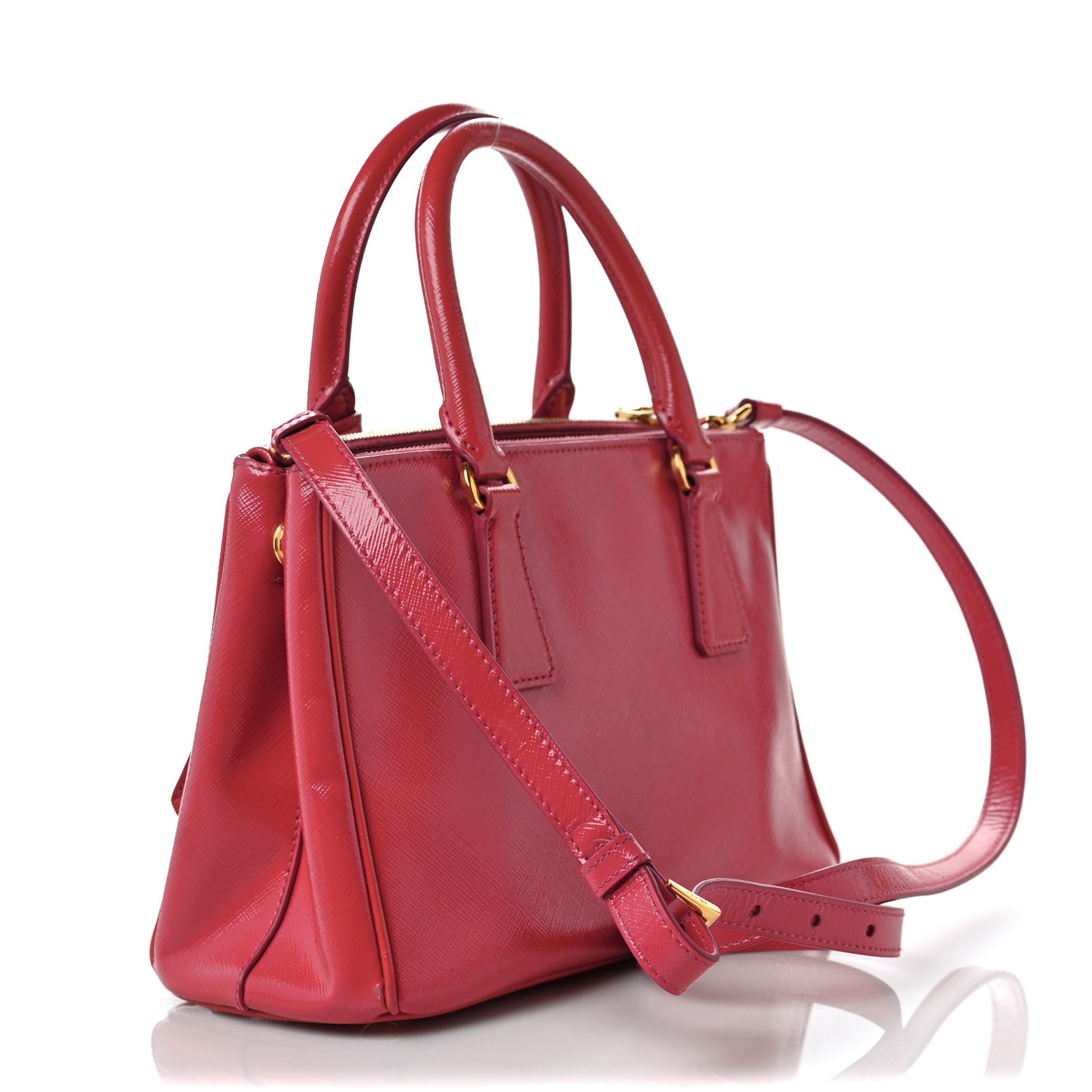 Saffiano Vernice Mini Galleria Double Zip Tote Peonia