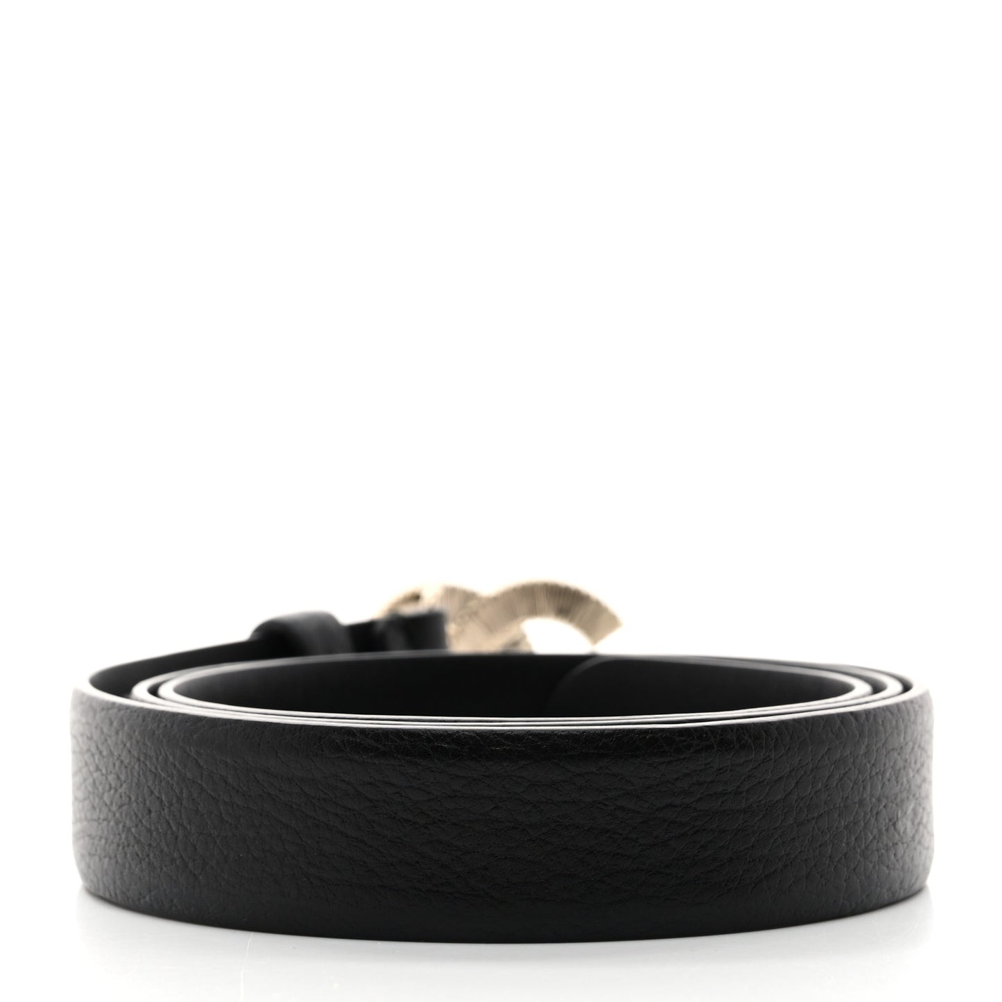 Calfskin Pearl Crystal CC Belt 80 32 Black