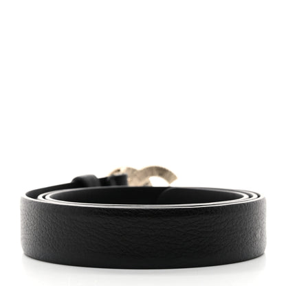 Chanel Calfskin Pearl Crystal CC Belt 80 32 Black 2 of 7