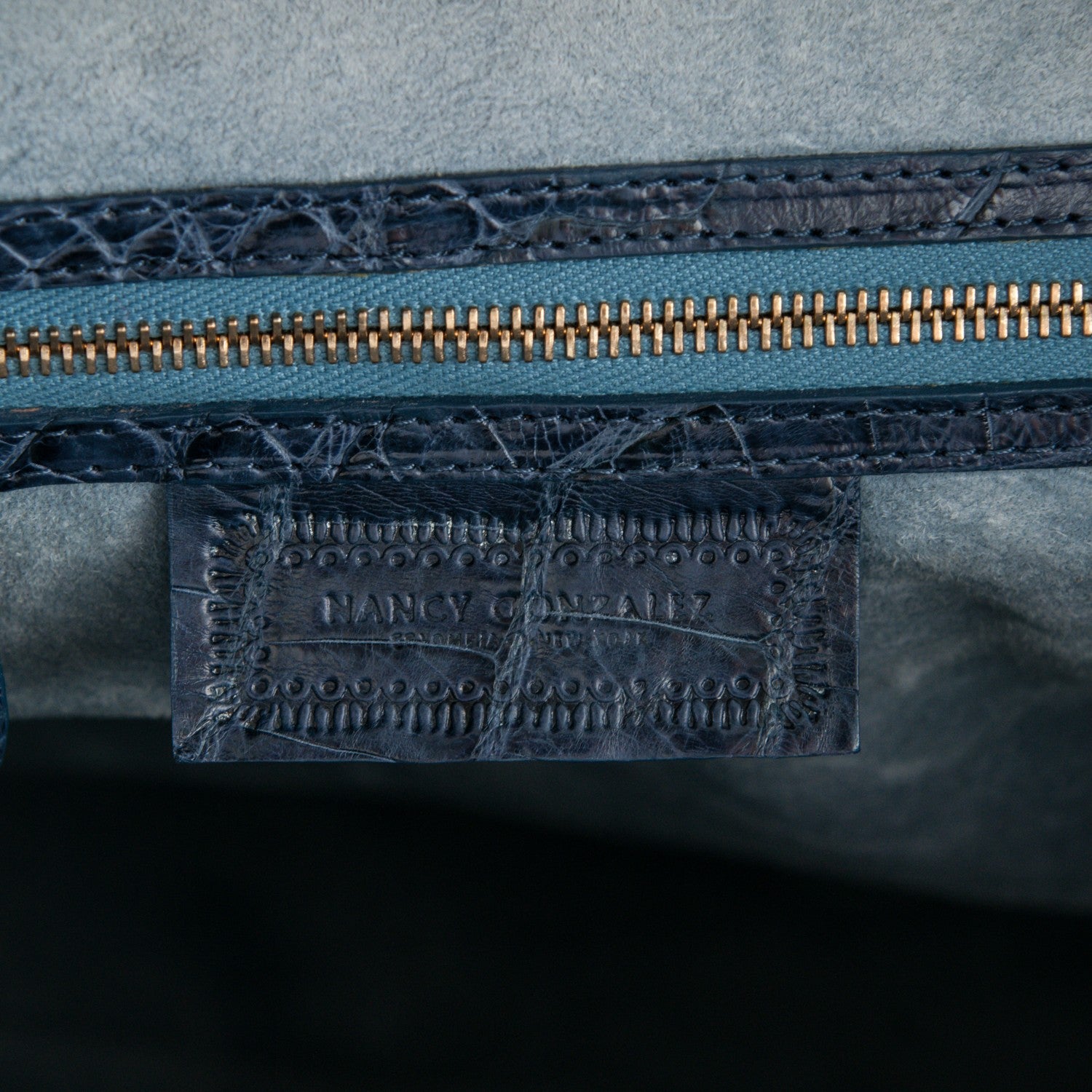 Nancy Gonzalez Crocodile Tote Blue 6 of 7