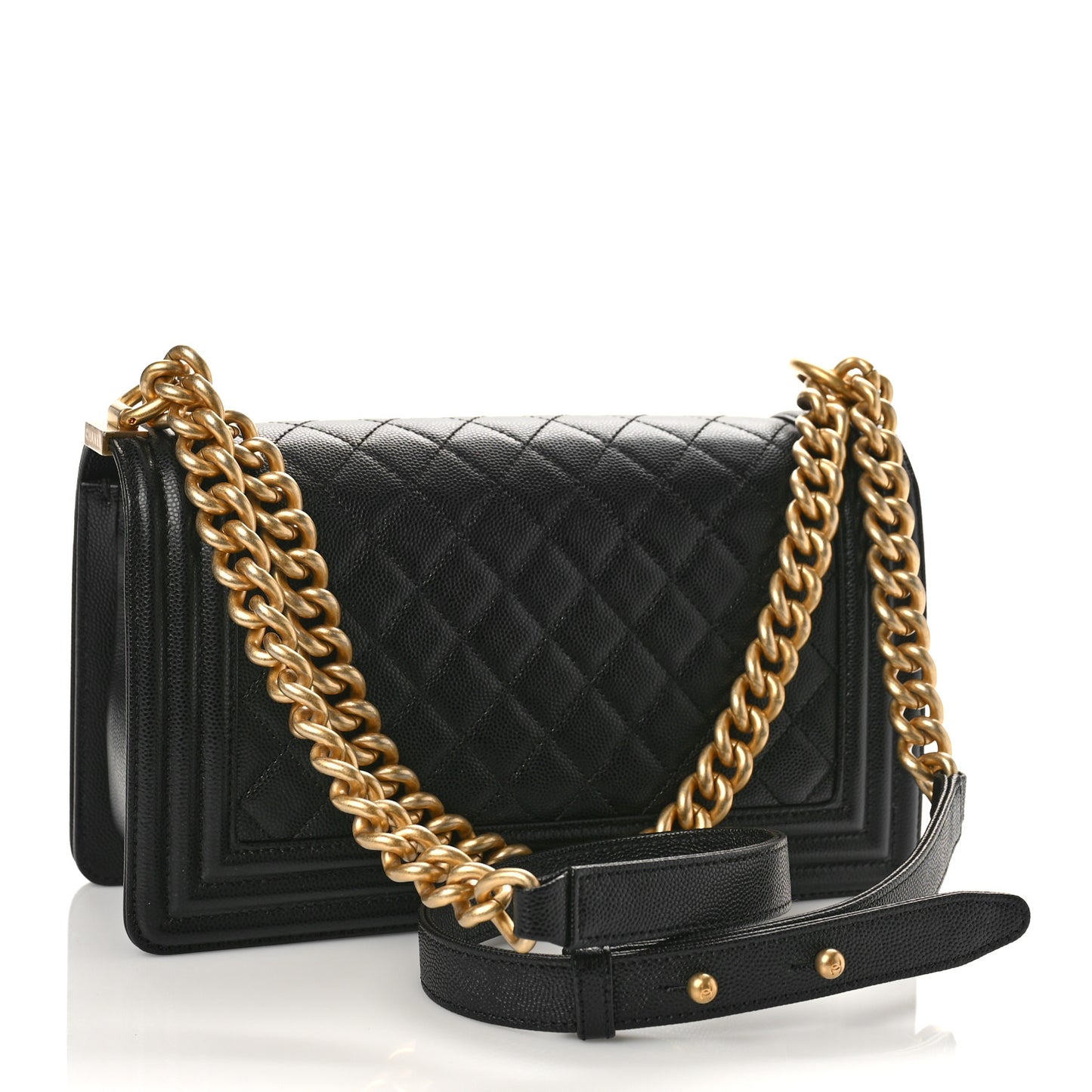 Caviar Quilted Medium Boy Flap Black