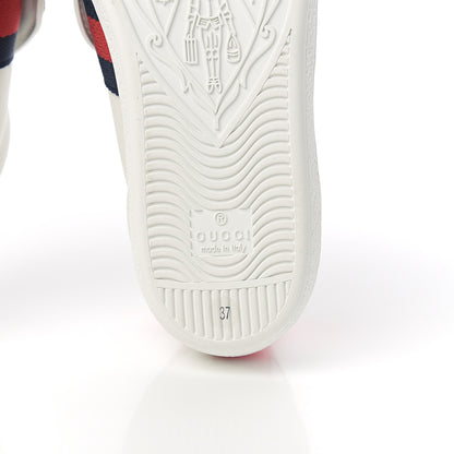 Gucci Calfskin Ayers Blind For Love Embroidered Womens Ace Sneakers 37 White 8 of 10