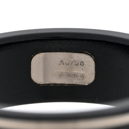 Gucci 18K White Gold Ceramic Icon Band Ring 64 10.75 Black 5 of 6