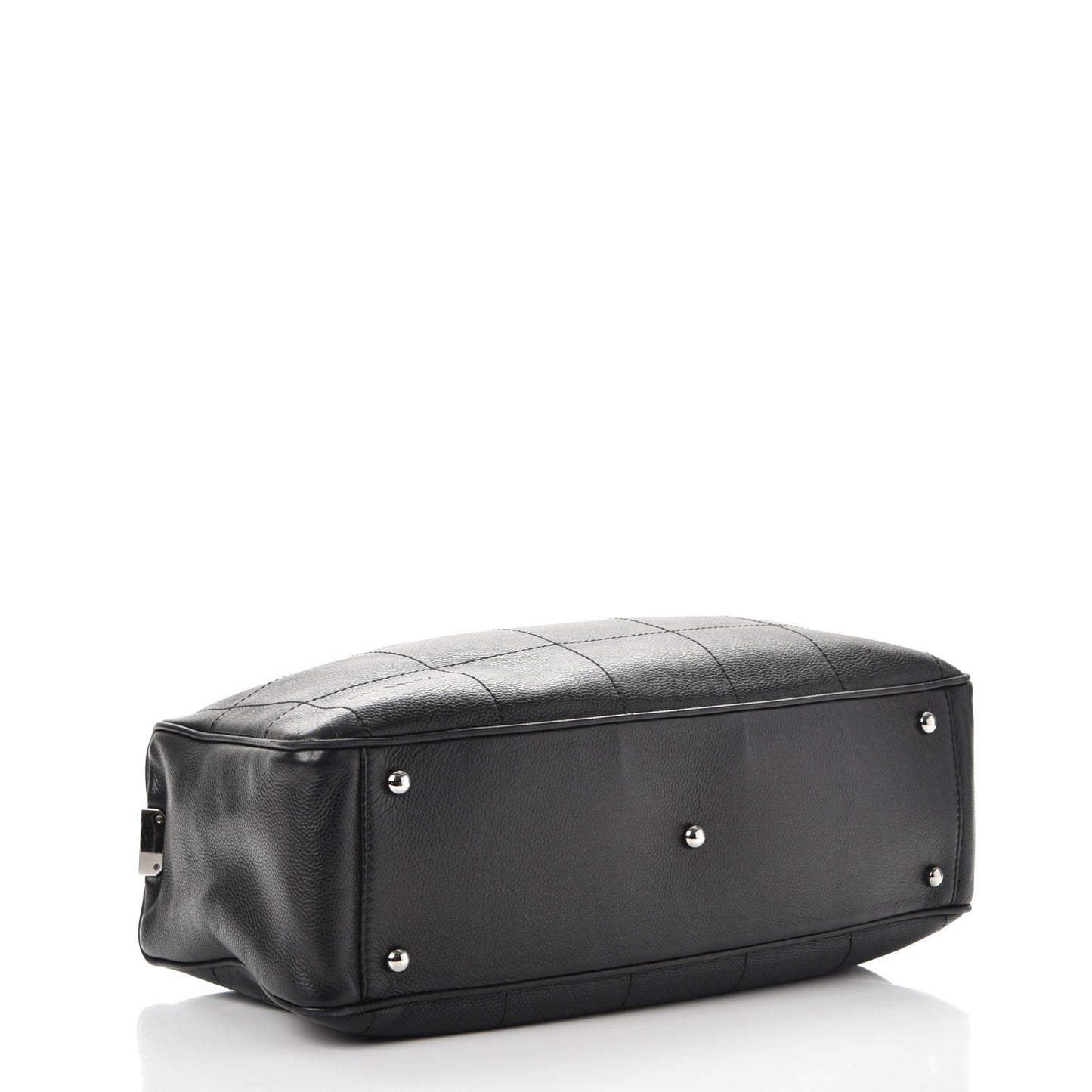 Caviar Square Stitched Satchel Black