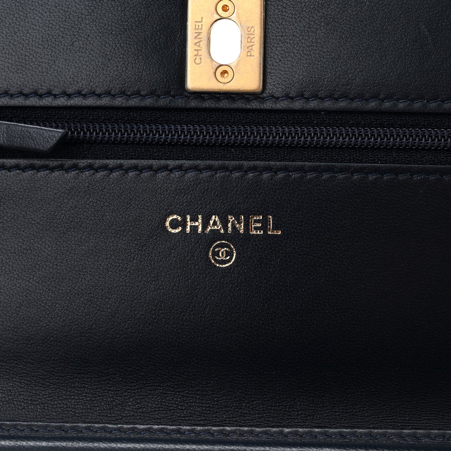 Chanel Lambskin Quilted Pearl Crush Wallet on Chain WOC Navy 6 of 11