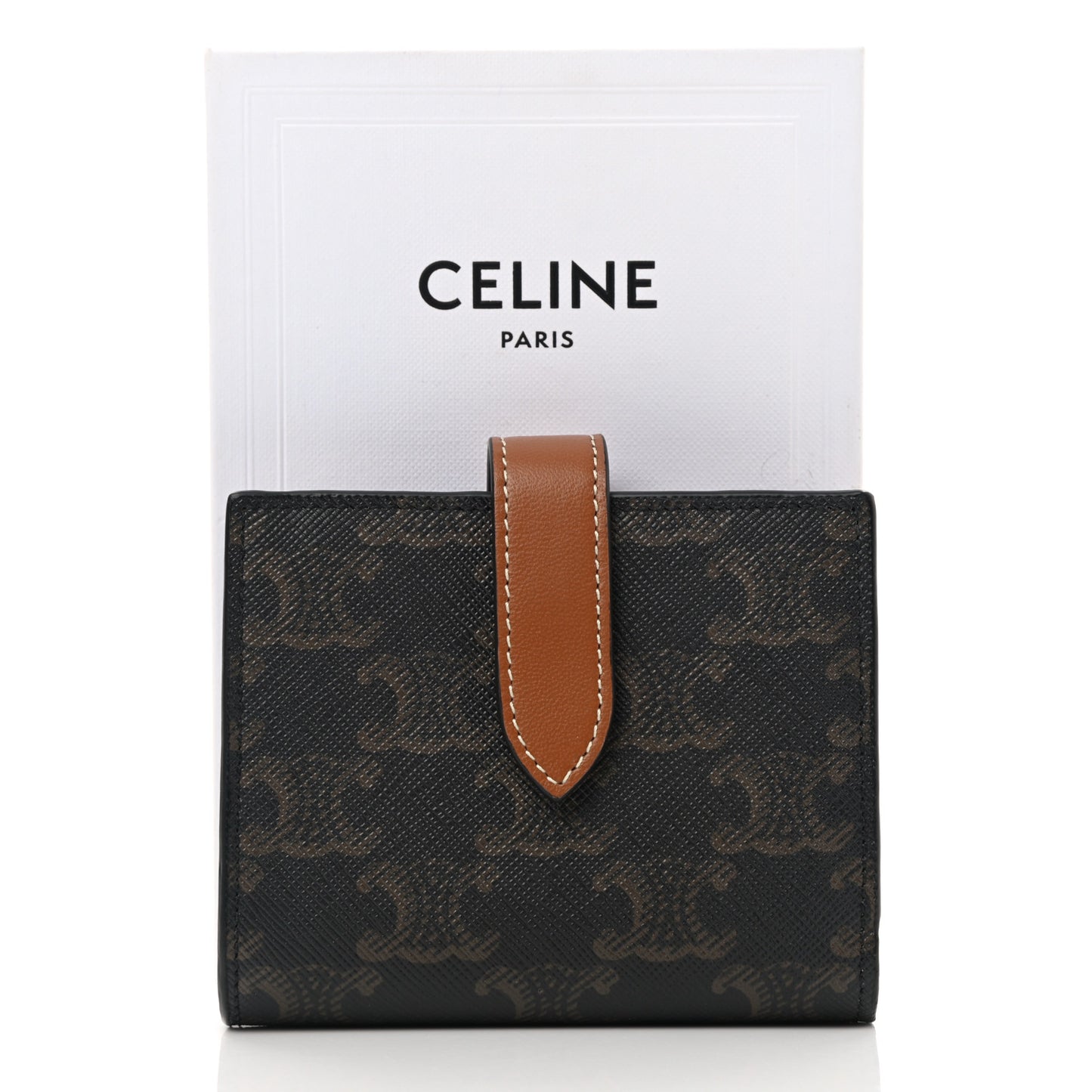 Canvas Triomphe Small Strap Wallet Tan