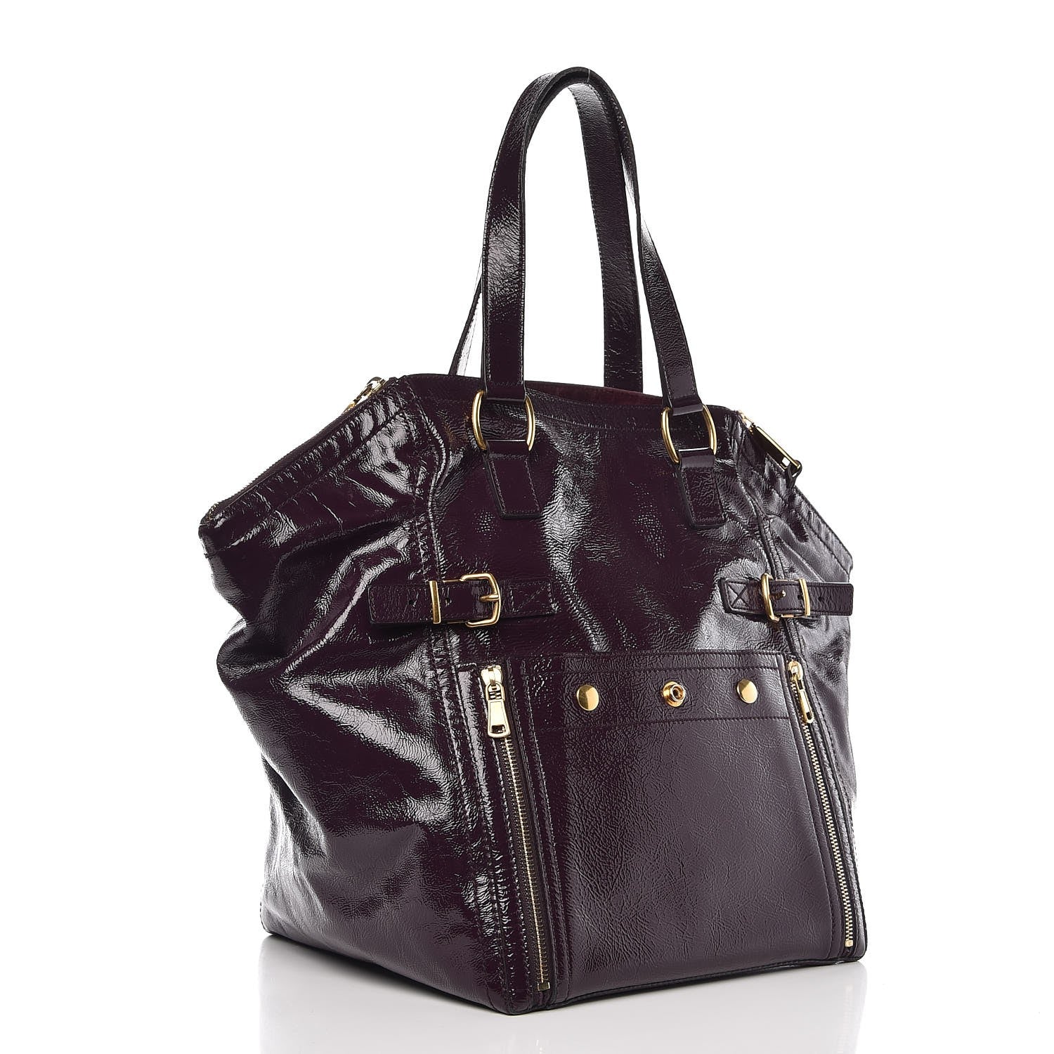 Saint Laurent Patent Medium Downtown Tote Purple 3 of 11