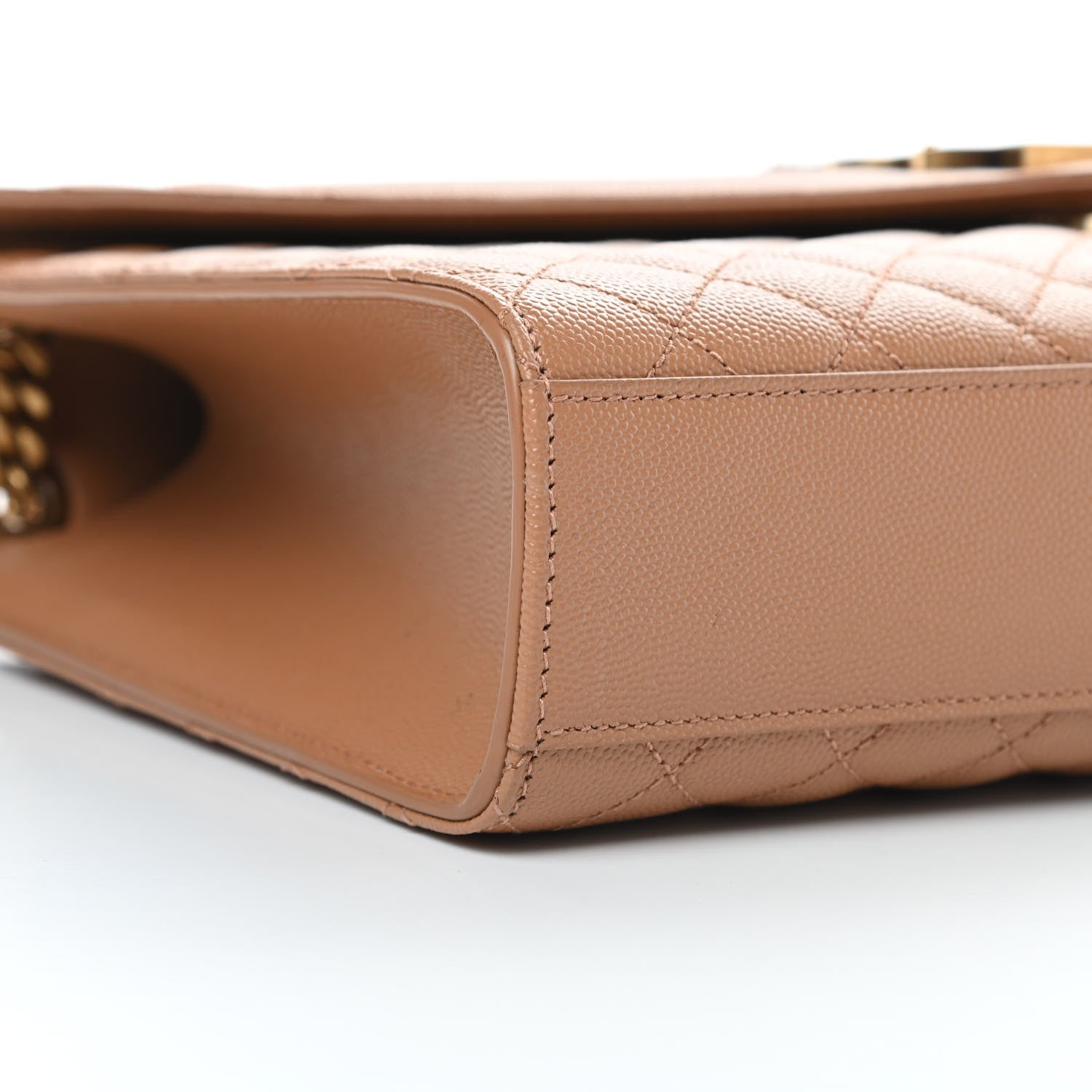 Saint Laurent Grain De Poudre Textured Mixed Matelasse Triquilt Large Monogram Satchel Dune 10 of 11